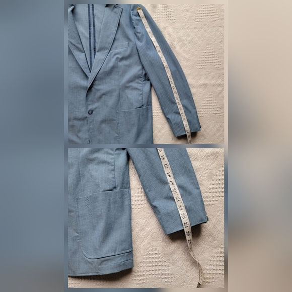 Black Brown 1826 Men's Classic Casual Everyday to Formal Button Up Blazer- Blue - Picture 8 of 10